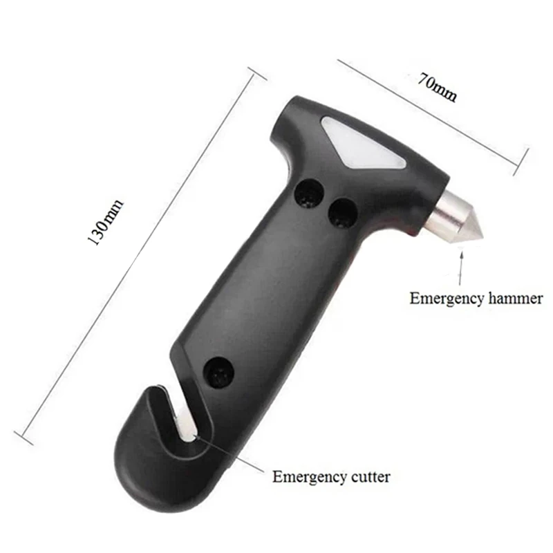 Mini Emergency Car Hammer Window Glass Breaker Seatbelt Cutter Black Hand Rescue Tool for Cars Trains Buses Trucks Ships