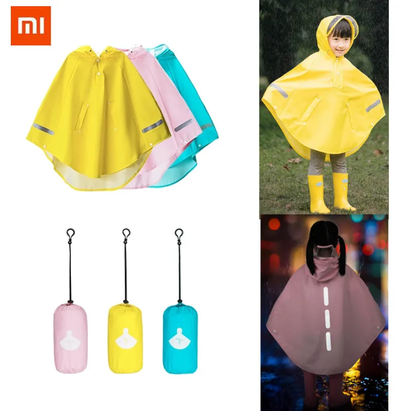 

Xiaomi Mijia Waterproof Kids Cloak Raincoat Boy Girls For Children Rain Coat Rainwear Student Poncho With Reflection Strip