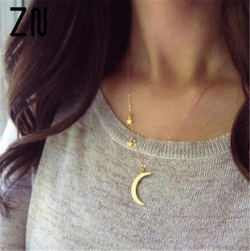 ZN Simple New Star Moon Ncklace Women Single Layer Necklace Small Crescent Moon Shape Necklace
ZN Simple New Star Moon Ncklace Women Single Layer Necklace Small Crescent Moon Shape Necklace