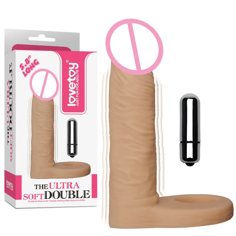 lovetoy Huge Dildo Penis Ring Vibrator Flesh TPE Strap on Double Penetration Anal toy Dildos Adult toy Sex toy for men 2