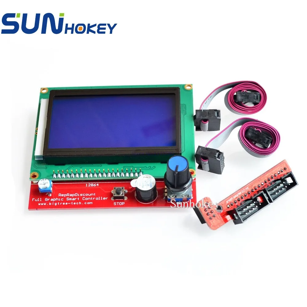 Sunhokey 3D принтеры Запчасти Смарт Экран контроллер Панель LCD12864 Дисплей синий