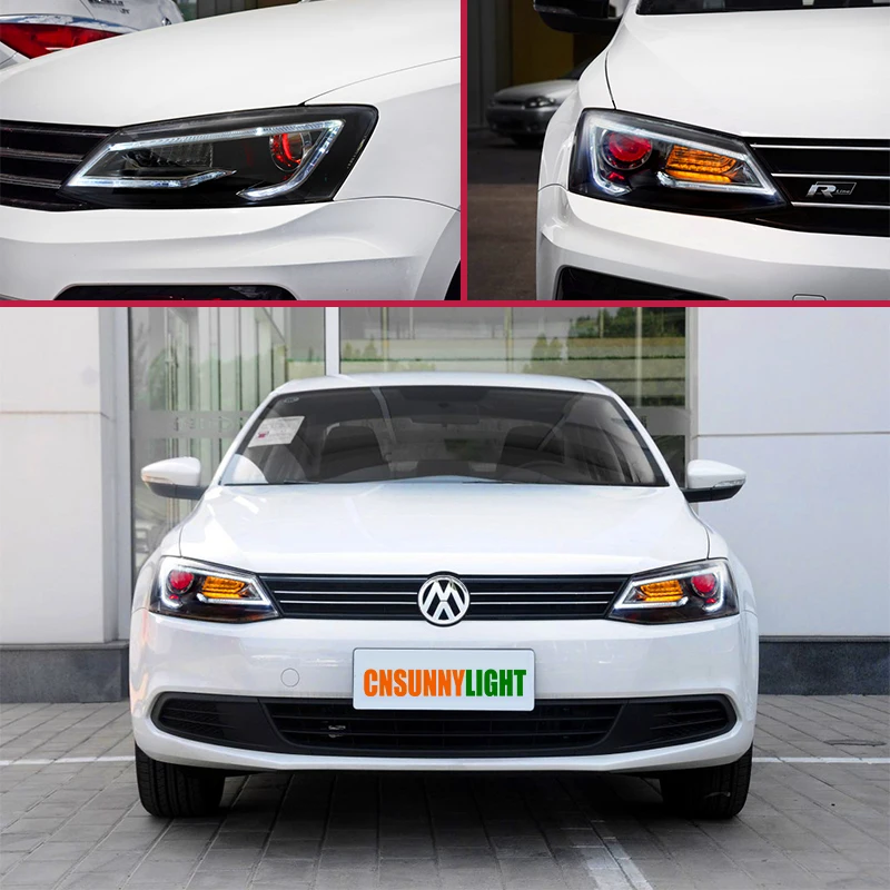 CNSUNNYLIGHT For VWVolkswagen Jetta 2011201220132014 Car Headlight Assembly with LED DRL Turn Signal Demon Eyes Projector Lens (7)