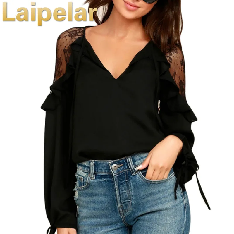 Laipelar Womens Tops And Blouses Plus Size Clothing Long Sleeve Ruffle Shoulder Chiffon Lace Blouse Femme Blusas Femininas
Laipelar Womens Tops And Blouses Plus Size Clothing Long Sleeve Ruffle Shoulder Chiffon Lace Blouse Femme Blusas Femininas