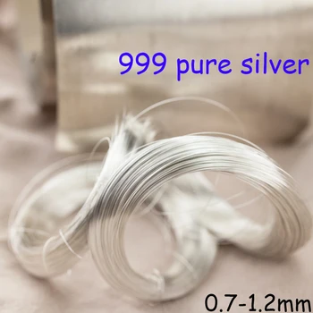 S9999 Pure Solid 999 Sterling Silver Wire 1 meter Beading Stringing Jewelry Thread 0.7- 1.2mm Filament Connector Accessories
S9999 Pure Solid 999 Sterling Silver Wire 1 meter Beading Stringing Jewelry Thread 0.7- 1.2mm Filament Connector Accessories