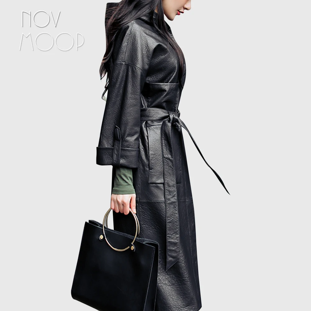 Women black real lambskin pebbled-leather long trench coat hooded tie waist outwear windbreaker casaco feminino LT2590 FREE SHIP
Women black real lambskin pebbled-leather long trench coat hooded tie waist outwear windbreaker casaco feminino LT2590 FREE SHIP