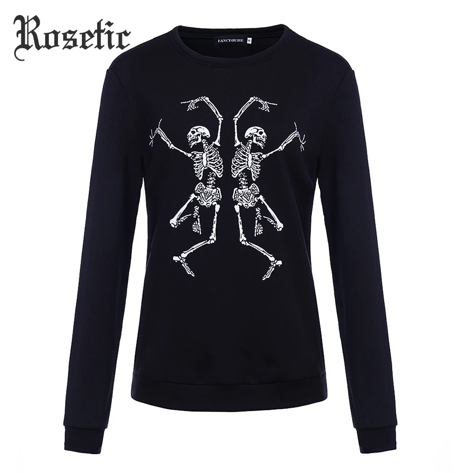 Rosetic Gothic Hoodie Women Black Skull Print Long Sleeve Straight Round Neck Pullover Fashion Street Autumn Warm Goth Hoodies
Rosetic Gothic Hoodie Women Black Skull Print Long Sleeve Straight Round Neck Pullover Fashion Street Autumn Warm Goth Hoodies