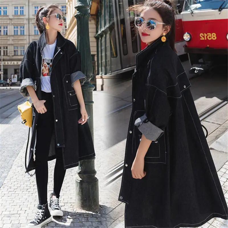 2019 new Korean Denim Windbreaker Jacket Female Long section Oversize Spring Autumn BF loose wild Large Size Jeans Coats N778
2019 new Korean Denim Windbreaker Jacket Female Long section Oversize Spring Autumn BF loose wild Large Size Jeans Coats N778