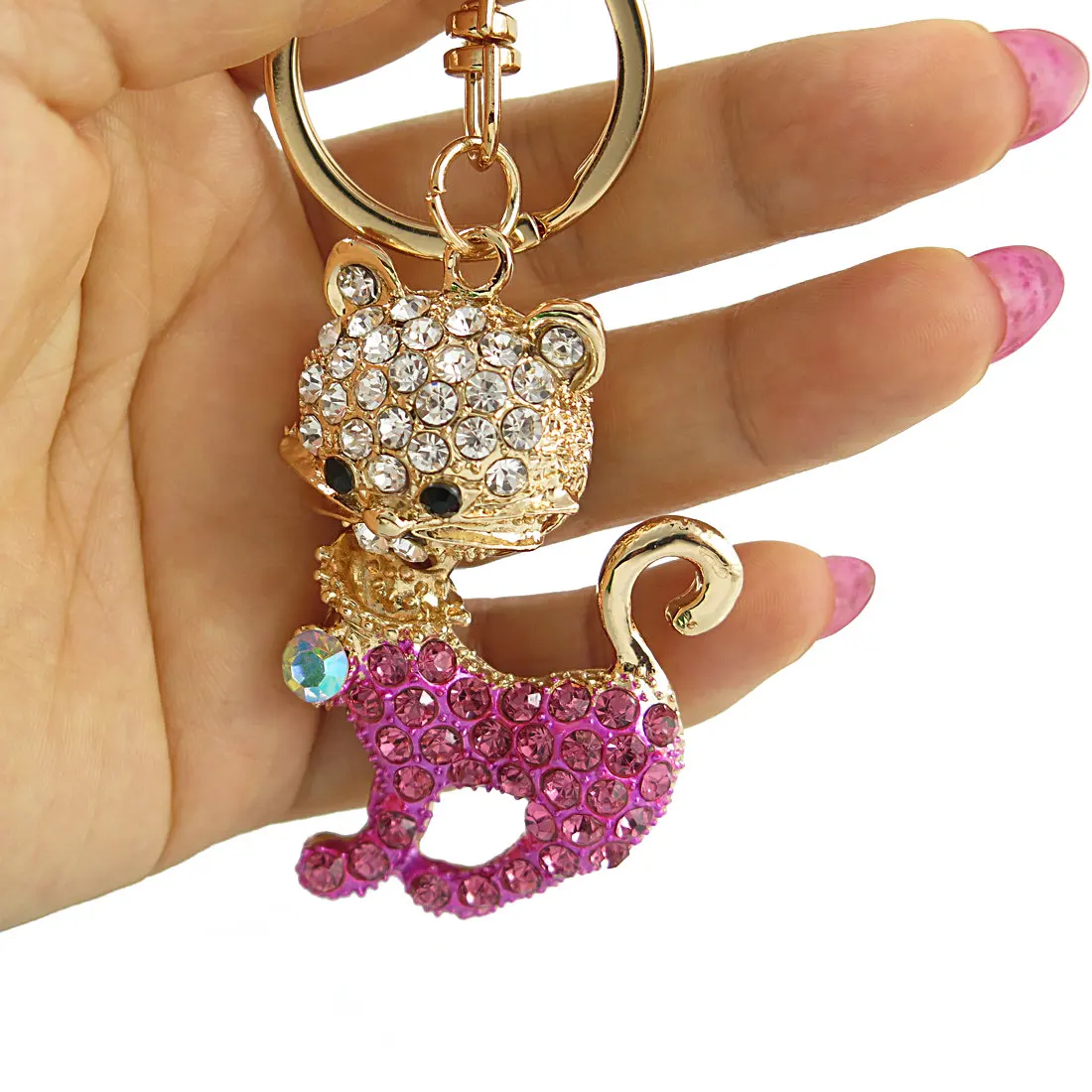 Zinc Alloy Cute Cat Rhinestone Keychain Luxury Ladies Car Key Chain Ring Holder Charm Women Bag Pendant Keyfobs Jewelry
Zinc Alloy Cute Cat Rhinestone Keychain Luxury Ladies Car Key Chain Ring Holder Charm Women Bag Pendant Keyfobs Jewelry