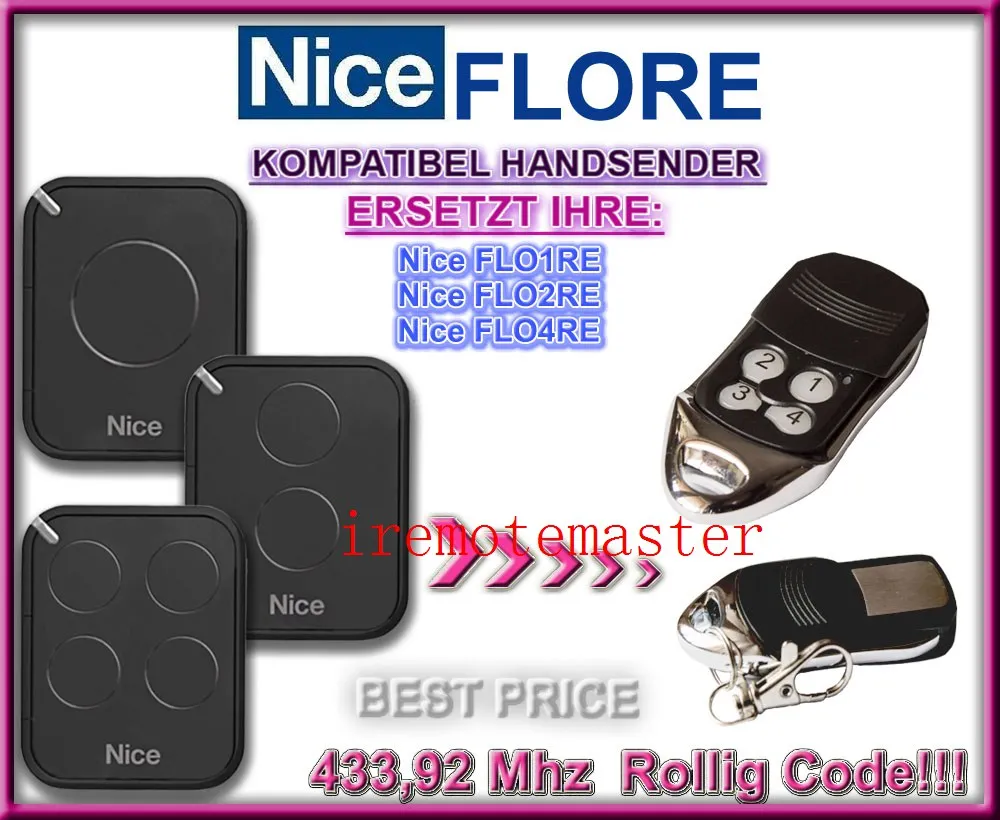 5pieces For Nice remote FLO1RE,FLO2RE,FLO4RE 433,92MHZ Rolling code! compatible remote top quality VERY 2018
5pieces For Nice remote FLO1RE,FLO2RE,FLO4RE 433,92MHZ Rolling code! compatible remote top quality VERY 2018
