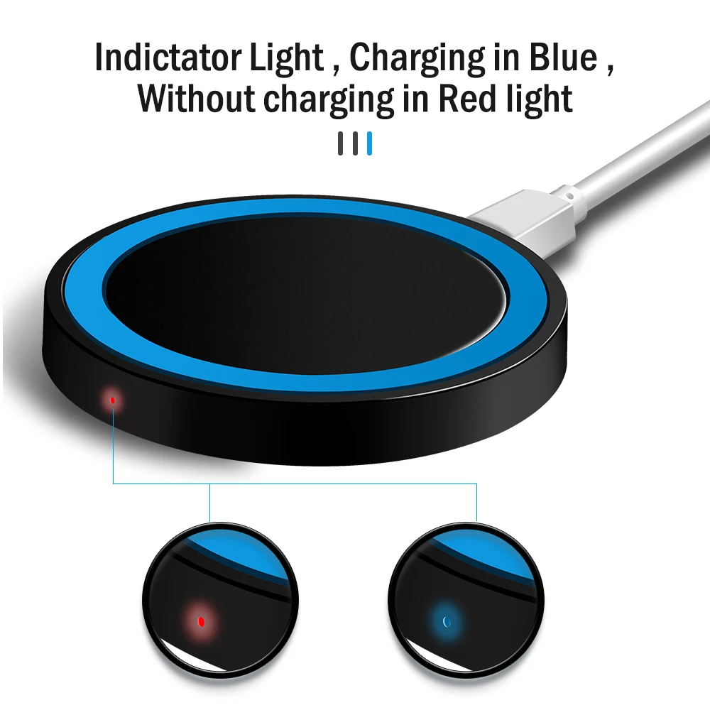 Proelio Mini Qi Wireless Charger USB Charge Pad Charging For iPhone X 8 8 Plus Samsung Galaxy S6 S7 Edge S8 Plus Note 5 8 Nokia (19)