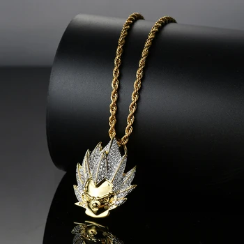 New Arrival Cartoon Super Saiyan Goku Avatar Pendant Personality Shape Iced Out Bling Zircon Hip Hop Necklace Jewelry Gift
New Arrival Cartoon Super Saiyan Goku Avatar Pendant Personality Shape Iced Out Bling Zircon Hip Hop Necklace Jewelry Gift