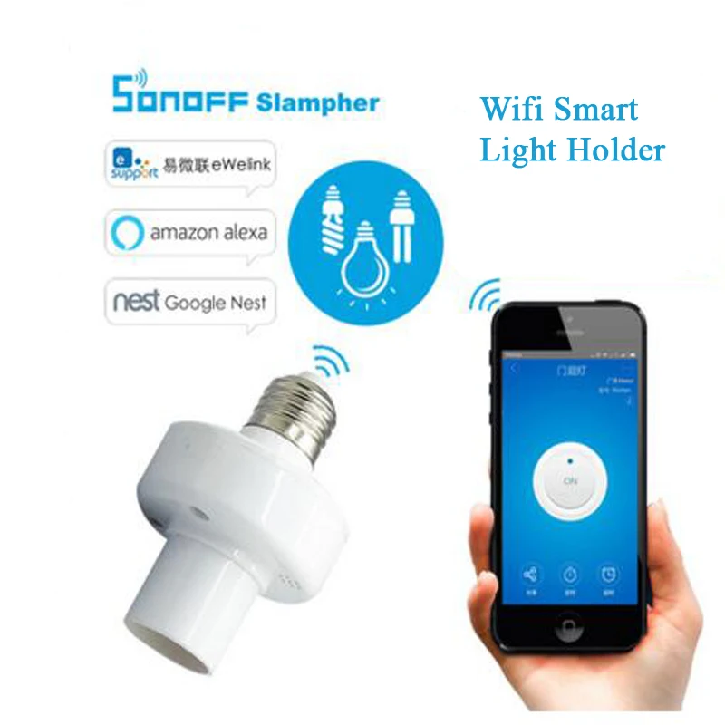 

E27 Slampher RF WiFi 433MHz Wireless Smart Light Lamp Bulb Holder Remote Control Smart Home Automation Modules via phone