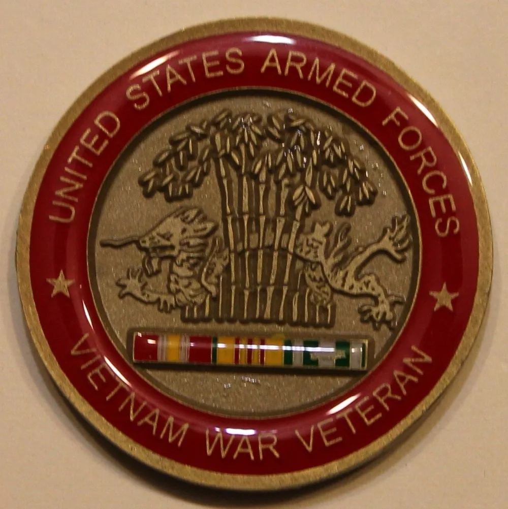 Vietnam War Veteran VET Army Navy Marine Air Force Coast Guard Challenge Coin (2)