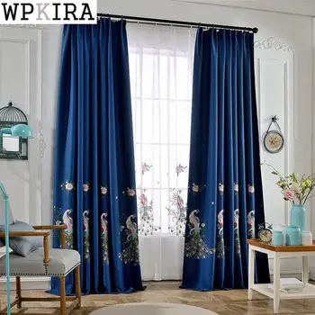 Linen Fabric Embroidery Peacock Blackout Curtain European Tulle Curtains Bedroom Living Room Bay Window Home Decor S040&30 
Linen Fabric Embroidery Peacock Blackout Curtain European Tulle Curtains Bedroom Living Room Bay Window Home Decor S040&30