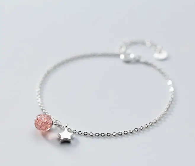 1pc 100% Real. 925 Sterling Silver Fine Jewelry Natural Strawberry Quartz Stone &Star Chain Bracelet LS767
1pc 100% Real. 925 Sterling Silver Fine Jewelry Natural Strawberry Quartz Stone &Star Chain Bracelet LS767