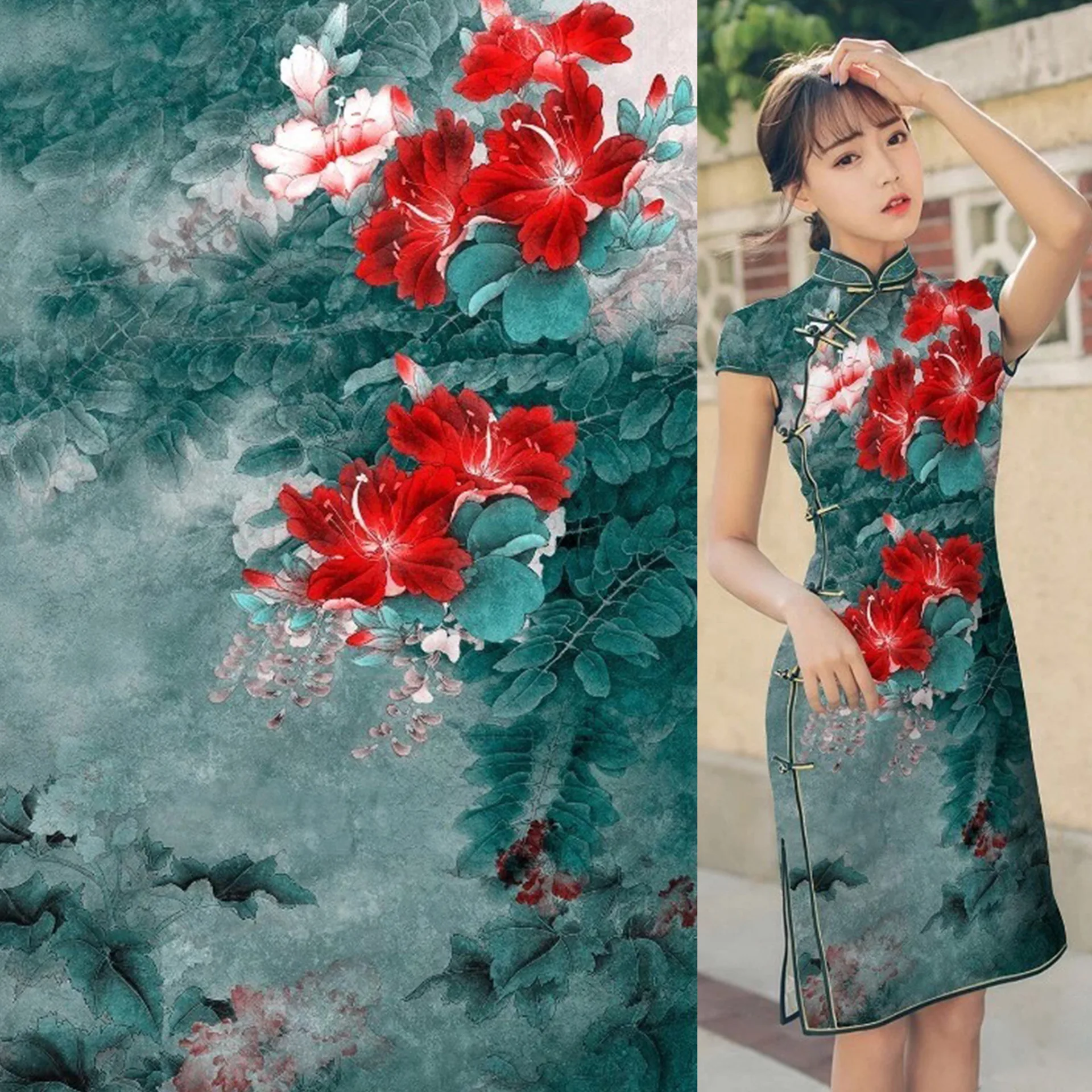 Temperament simulation silk satin cheongsam kimono fabric large flowers digital printing elegant fashion positioning fabric
Temperament simulation silk satin cheongsam kimono fabric large flowers digital printing elegant fashion positioning fabric