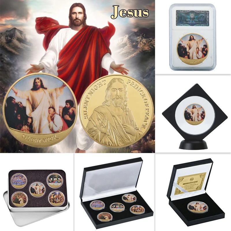 WR God Jesus Gold Metal Coins Sets Collectibles Art with Coin Holder Original Challenge Coin Metal Souvenir Gift Dropshipping
WR God Jesus Gold Metal Coins Sets Collectibles Art with Coin Holder Original Challenge Coin Metal Souvenir Gift Dropshipping