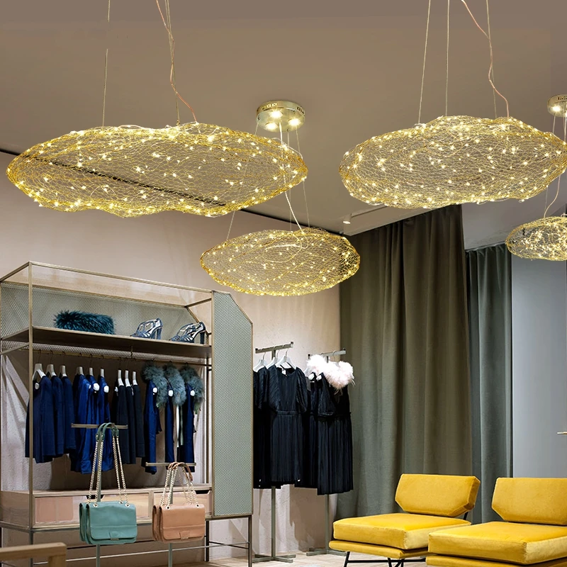 Nordic Gold Creative Floating Clouds Design Led Pendant Lights Firefly Lighting Fixtures Hotel Restaurant Showroom Dining Cafe
Nordic Gold Creative Floating Clouds Design Led Pendant Lights Firefly Lighting Fixtures Hotel Restaurant Showroom Dining Cafe
