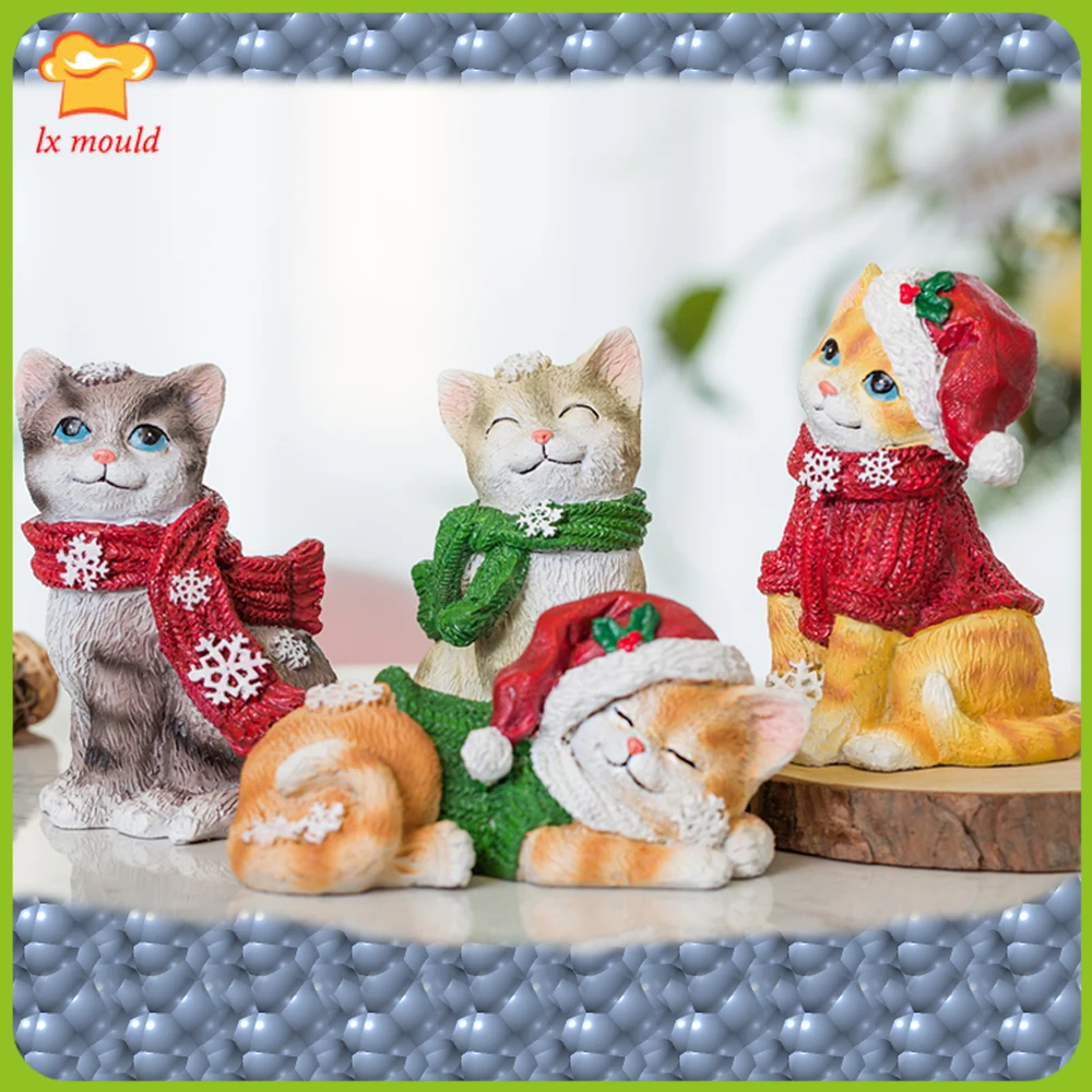 Christmas cat silicone mold snowflake kitten home decoration candle plaster mould
Christmas cat silicone mold snowflake kitten home decoration candle plaster mould