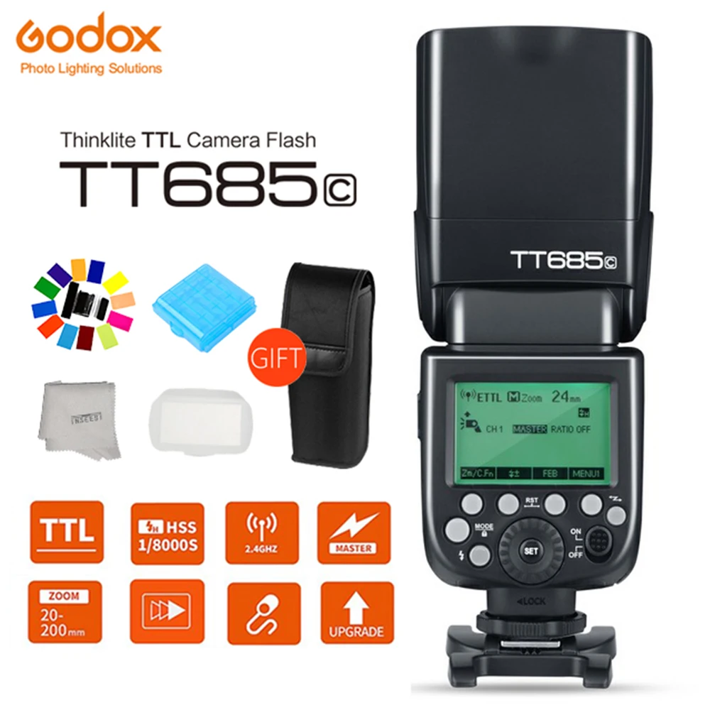 Godox TT685 TT685C TT685N TT685S TT685F TT685O Flash TTL HSS Camera Flash speedlite for Canon Nikon Sony Fuji Olympus Camera
Godox TT685 TT685C TT685N TT685S TT685F TT685O Flash TTL HSS Camera Flash speedlite for Canon Nikon Sony Fuji Olympus Camera