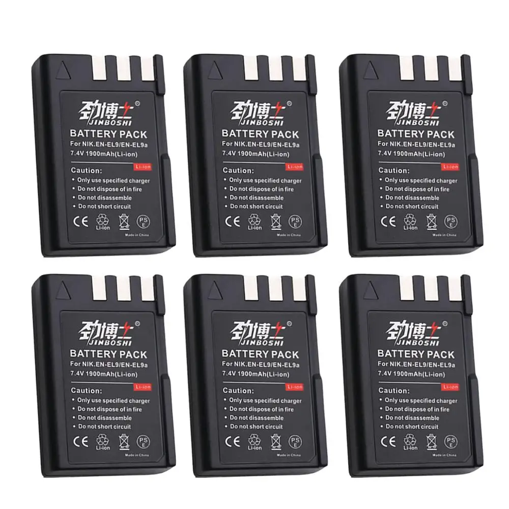 6pcs 7.4V 1900mAh EN-EL9 EN EL9 ENEL9 Rechargeable Camera Li-ion Battery for Nikon EN-EL9a D40 D60 D40X D5000 D3000 E1007N
6pcs 7.4V 1900mAh EN-EL9 EN EL9 ENEL9 Rechargeable Camera Li-ion Battery for Nikon EN-EL9a D40 D60 D40X D5000 D3000 E1007N