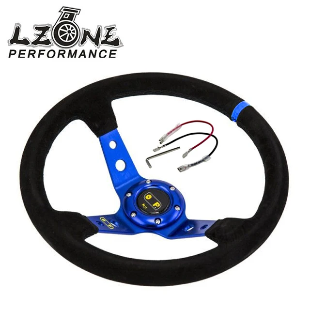 LZONE - Blue Steering wheel ID=14inch 350mm OMP Deep Corn Drifting Steering Wheel / Suede Leather Steering wheels JR-SW21B
LZONE - Blue Steering wheel ID=14inch 350mm OMP Deep Corn Drifting Steering Wheel / Suede Leather Steering wheels JR-SW21B