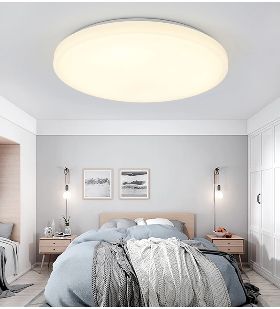 LED Modern Acryl Alloy Round LED Ceiling Light Lamp 18W 24W Ceiling Lights For Living Room Bedroom Kitchen Home Lighting Fixture (5)