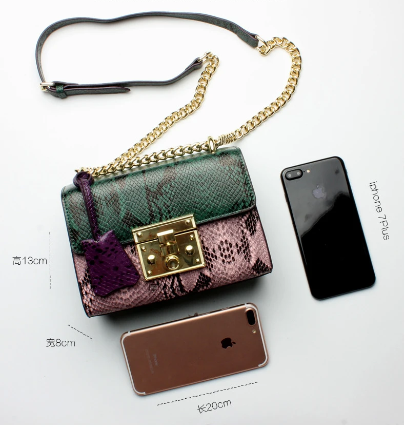 Genuine Leather Serpentine Handmade Luxury Patchwork Women Shoulder Bags Small Women Cross body bag snake skin women satchel bag (10)