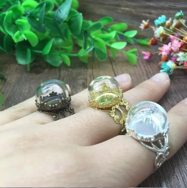 5sets/lot 15mm open Hemisphere glass dome globe locket flower ring setting base set glass vial ring glass bottle cover ring
5sets/lot 15mm open Hemisphere glass dome globe locket flower ring setting base set glass vial ring glass bottle cover ring