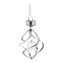 Mudança de cor movido a energia solar led sinos vento girador vento ao ar livre pendurado espiral jardim luz pátio decoração(China)