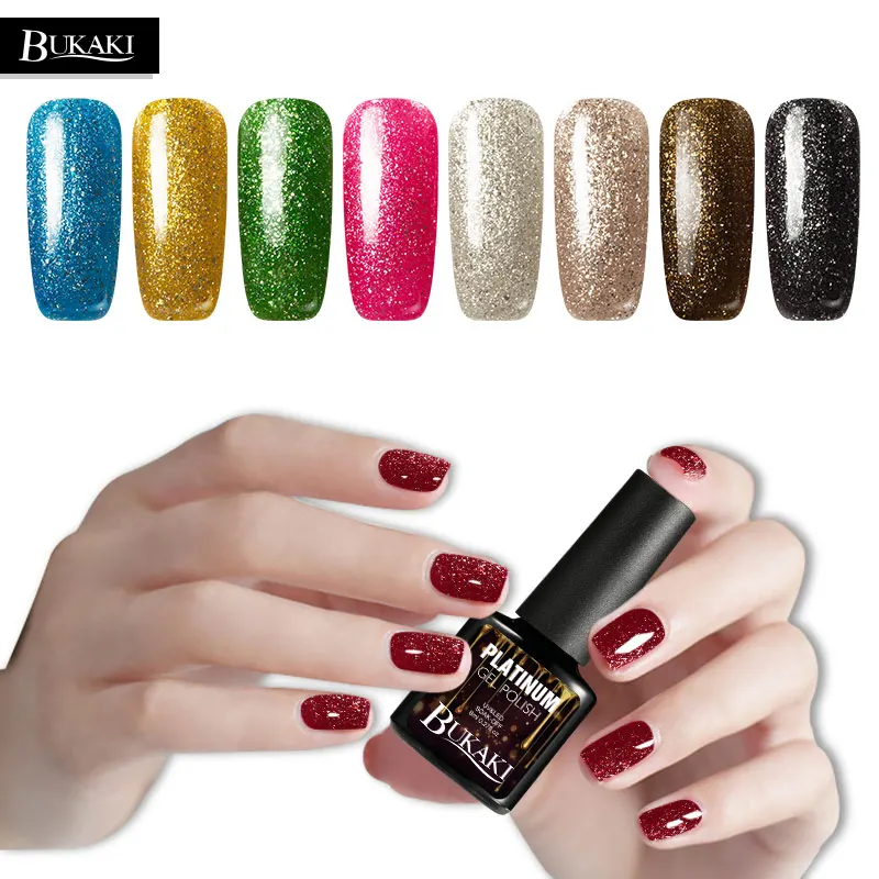BUKAKI UV Platinum Gel Varnish Shiny Glitter Nail Gel Polish Soak Off Semic Permanent Shimmer Gel Lacquer Need Top Base Coat
BUKAKI UV Platinum Gel Varnish Shiny Glitter Nail Gel Polish Soak Off Semic Permanent Shimmer Gel Lacquer Need Top Base Coat