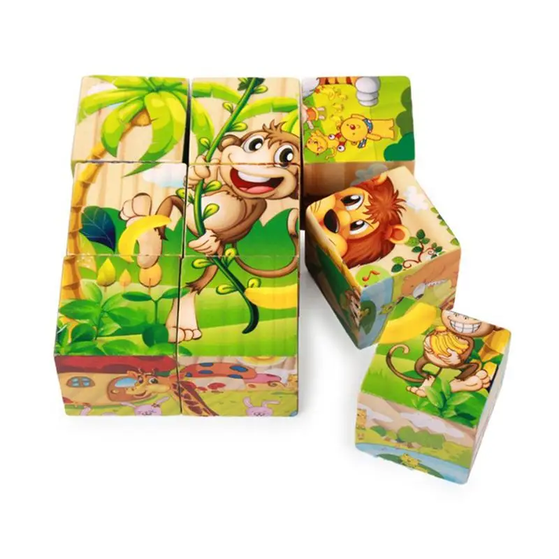 9Pcs Childrens Puzzle Toy Wooden Jigsaw Six Sides Draw 3D Three-dimensional Blocks (Forest Animals)
9Pcs Childrens Puzzle Toy Wooden Jigsaw Six Sides Draw 3D Three-dimensional Blocks (Forest Animals)