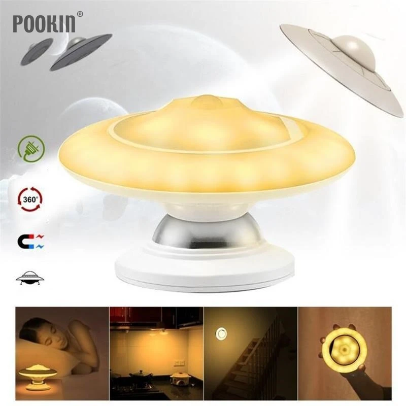 NEW UFO Shape USB Charge Or Battery Power Sensor Led Night Lamp 360 Degree Rotating Step Wall Light Lamp for Hallway Closet
NEW UFO Shape USB Charge Or Battery Power Sensor Led Night Lamp 360 Degree Rotating Step Wall Light Lamp for Hallway Closet