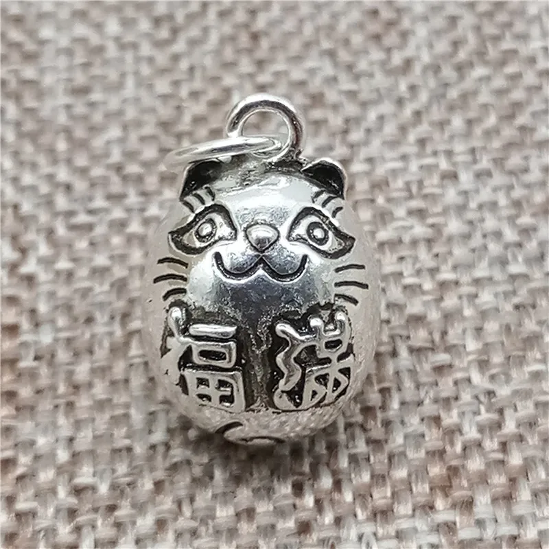 925 Sterling Silver Cat Egg Bell Charms Oval Good Fortune Pendant for Bracelet Necklace
925 Sterling Silver Cat Egg Bell Charms Oval Good Fortune Pendant for Bracelet Necklace