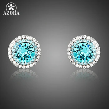 AZORA Blue Stellux Austrian Crystal Surround With 2 Row Micro Crystals Cute Small Round Stud Earrings TE0251
AZORA Blue Stellux Austrian Crystal Surround With 2 Row Micro Crystals Cute Small Round Stud Earrings TE0251