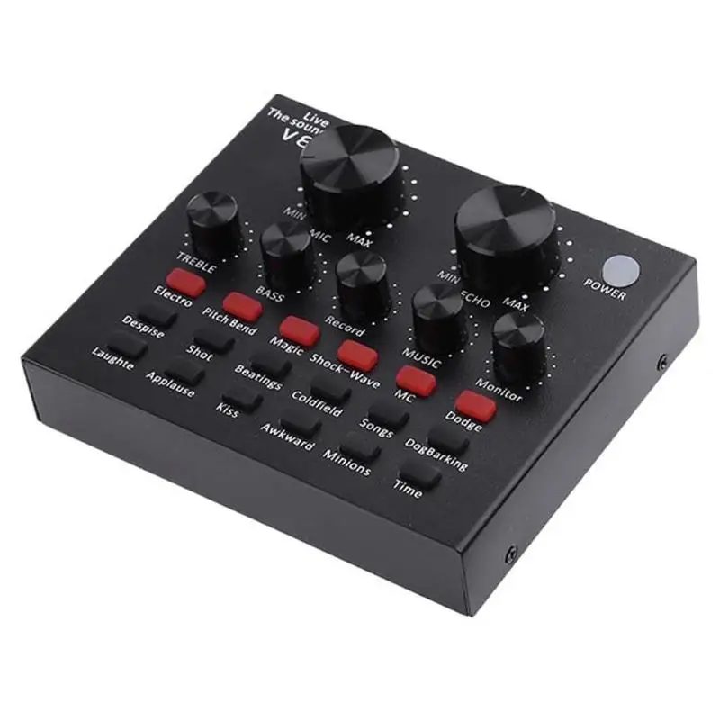 V8 Sound Card Audio Interface External Usb Live Broadcast Microphone Sound Card For Computer Pc Mobile Phones Singing And Reco
V8 Sound Card Audio Interface External Usb Live Broadcast Microphone Sound Card For Computer Pc Mobile Phones Singing And Reco