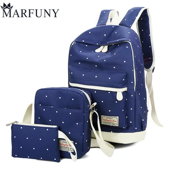3 Pcs/Sets Dot Backpack Women Bag High Quality Canvas School Bags For Girls Backpacks For Women 2017 New Solid Shoulder Bags Sac
3 Pcs/Sets Dot Backpack Women Bag High Quality Canvas School Bags For Girls Backpacks For Women 2017 New Solid Shoulder Bags Sac
