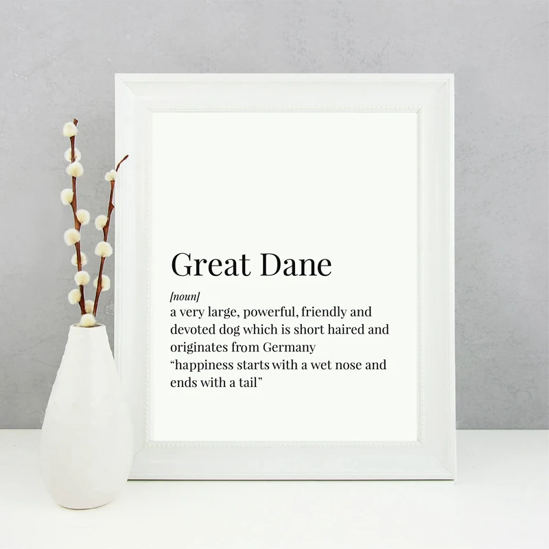 Great Dane Definition Canvas Art Print Poster Pet Dog Great Dane Lover Gift Painting Black White Picture Home Wall Art Decor
Great Dane Definition Canvas Art Print Poster Pet Dog Great Dane Lover Gift Painting Black White Picture Home Wall Art Decor