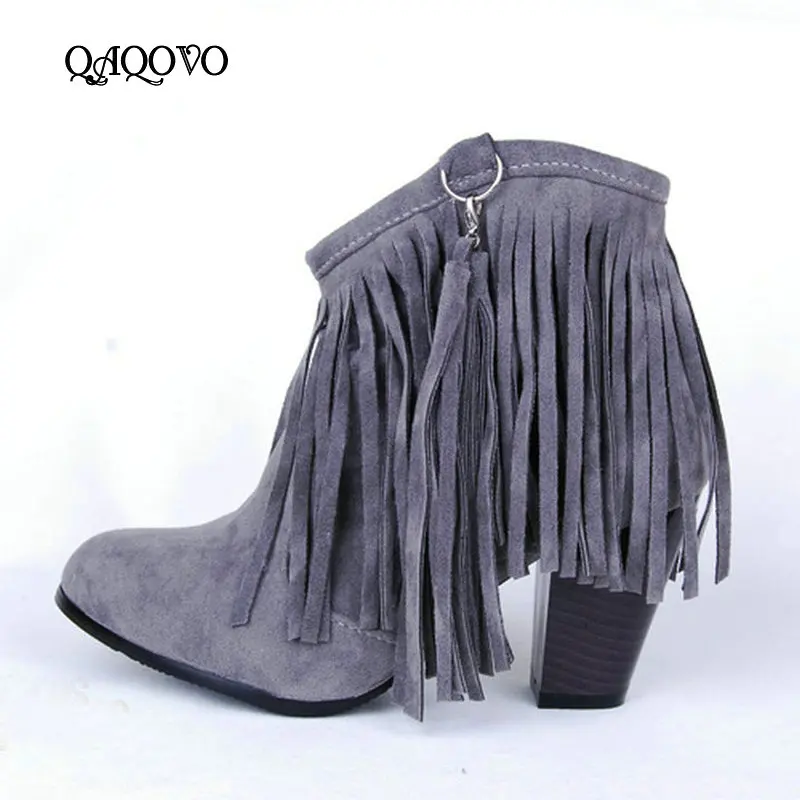 2019 Spring Autumn Fringe Ankle Boots Women Shoes Square High Heel Western Boots Slip On Fashion Women Boots Red Gray Black
2019 Spring Autumn Fringe Ankle Boots Women Shoes Square High Heel Western Boots Slip On Fashion Women Boots Red Gray Black