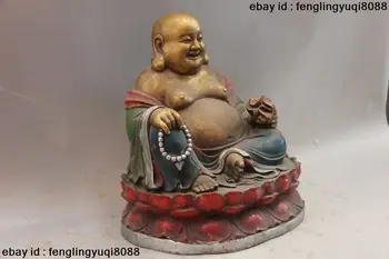 12" Tibet Buddhism Copper Bronze Color Painted Sack Monk Maitreya Buddha Statue Discount 55%
12" Tibet Buddhism Copper Bronze Color Painted Sack Monk Maitreya Buddha Statue Discount 55%