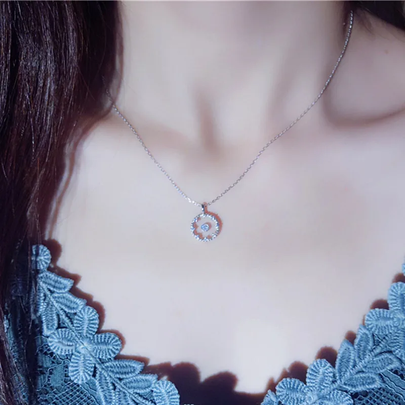 New Arrival Transparent Crystal Floral Circle Pendant Real 925 Sterling Silver Fashion Women Elegant Necklace
New Arrival Transparent Crystal Floral Circle Pendant Real 925 Sterling Silver Fashion Women Elegant Necklace