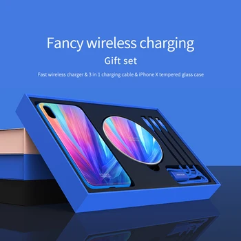 Original NILLKIN Fancy Fast Wireless Charger Gift Set for iPhone X XS 3 in 1 Charging Cable And iPhone X XS Tempered Glass Case
Original NILLKIN Fancy Fast Wireless Charger Gift Set for iPhone X XS 3 in 1 Charging Cable And iPhone X XS Tempered Glass Case