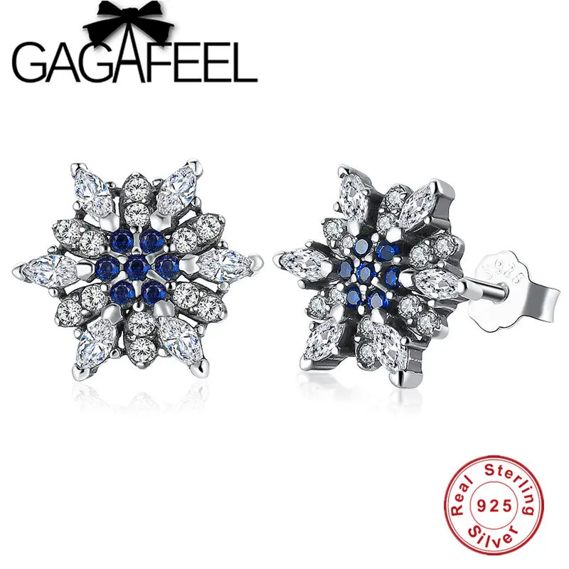 GAGAFEEL Luxury CZ Crystal Snowflake Earrings 925 Sterling Silver Brincos Stud Earrings For Women Fine Jewelry
GAGAFEEL Luxury CZ Crystal Snowflake Earrings 925 Sterling Silver Brincos Stud Earrings For Women Fine Jewelry