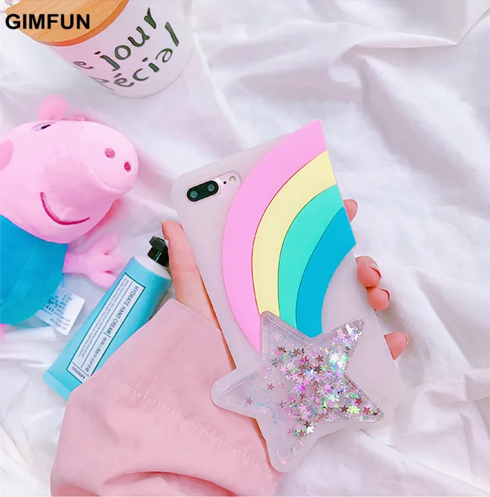 GIMFUN Luxury 3D Rainbow Quicksand Silicone Phone Case for Iphone 7 7plus 6 /6s Plus Shell Star Liquid Case for IPhone 8 8plus
GIMFUN Luxury 3D Rainbow Quicksand Silicone Phone Case for Iphone 7 7plus 6 /6s Plus Shell Star Liquid Case for IPhone 8 8plus
