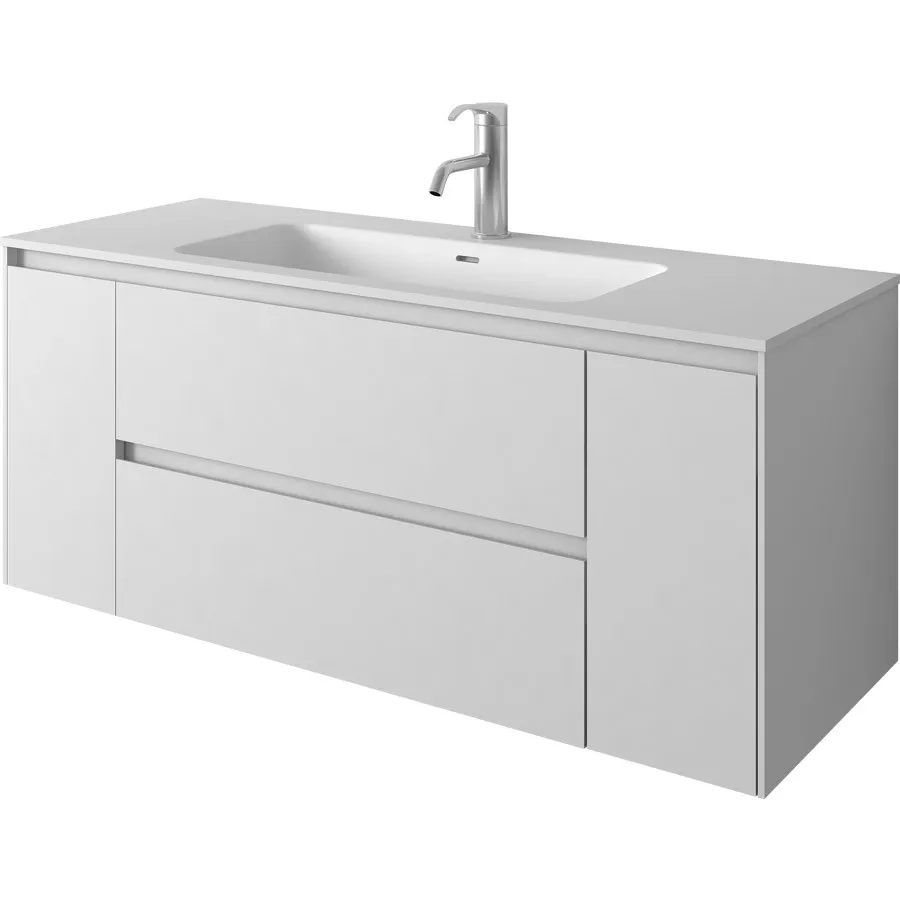 

1200mm Wall Mounted Solid Surface Stone Washbasin Oka Wooden Bathroom Vanity Cloakroom Cabinet furniture 2243-0