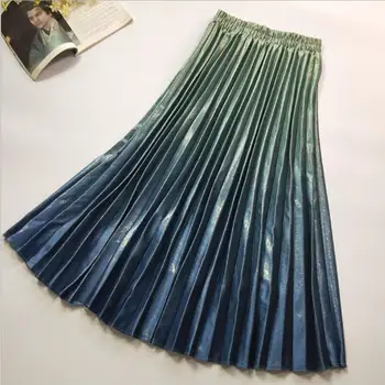 Gradient color velvet pleated skirt fashion temperament casual skirt autumn and winter female 2018 new
Gradient color velvet pleated skirt fashion temperament casual skirt autumn and winter female 2018 new