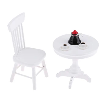 1/12 Dollhouse Furniture Wooden Miniature Round Table Chair With Coffee Set Dollhouse Accessories Set
1/12 Dollhouse Furniture Wooden Miniature Round Table Chair With Coffee Set Dollhouse Accessories Set