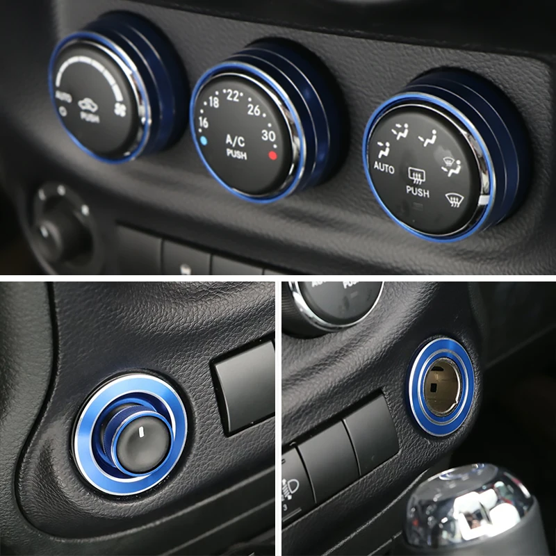 6Pcs Blue Interior Audio Air Conditioning Button Cover Decoration Twist Switch Ring Trim for Jeep Wrangler JK JKU 2011-2016
6Pcs Blue Interior Audio Air Conditioning Button Cover Decoration Twist Switch Ring Trim for Jeep Wrangler JK JKU 2011-2016