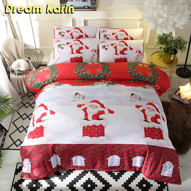 Dream Karin Cartoon Bedding Set for Kid Santa Claus Pattern Duvet Covers With Pillowcases Christmas Home Decorate Children Gifts
Dream Karin Cartoon Bedding Set for Kid Santa Claus Pattern Duvet Covers With Pillowcases Christmas Home Decorate Children Gifts
