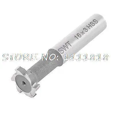 Cutting Tool 16mm Cutting Dia 6 Flutes HSS High Speed T Slot End Mill